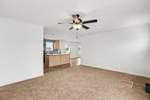 Living room opening to the kitchen in a new manufactured home at 4159 Shalimar Dr in Allendale, MI
